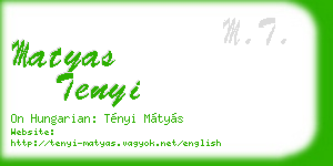 matyas tenyi business card