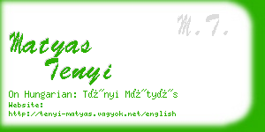 matyas tenyi business card